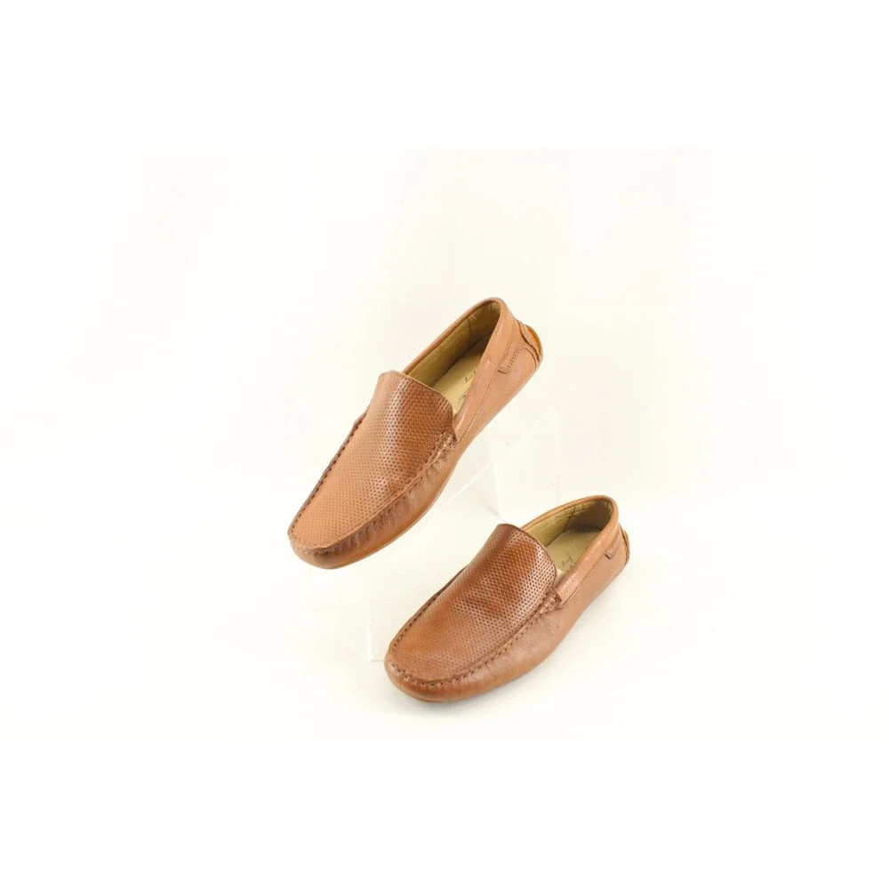 MASSIMO MATTEO SHOES 8 M‎ LIGHT BROWN LEATHER DRIVING LOAFERS MOCCASINS BRAZIL